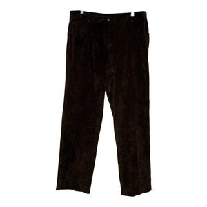 New Directions Women's Brown Velvet Straight Leg Pants Size 16